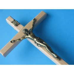 Krzyż drewniany  jasny na ścianę 19,5 cm